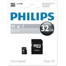 Philips - Cartes Micro sd FM32MP45B/10 - 32 Go - MicroSD - Classe 10 - Noir