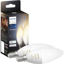 Philips Hue - White Ambiance, ampoule led connectée flamme E14, compatible Bluetooth, pack de 2, fonctionne avec Alexa, Google Assistant et Apple