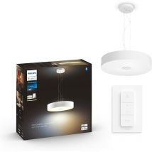 Philips Hue - White Ambiance fair Suspension 39W - Blanc (Télécommande incluse), compatible Bluetooth, fonctionne avec Alexa, Google Assistant et