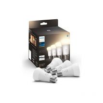 White, ampoule led connectée E27, équivalent 60W, 800 lumen, compatible Bluetooth, Pack de 4, fonctionne avec Alexa, Google Assistant et Apple