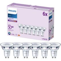 Philips - pack de 6 ampoules led GU10, 50W, blanc froid non dimmable