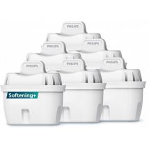 Philips Water Wasserfilter-Kartusche SOFTENING+, 6er-Pack, Brita-kompatibel, BIS ZU 50% WASSERHÄRTE REDUZIERUNG (AWP230P6/31)