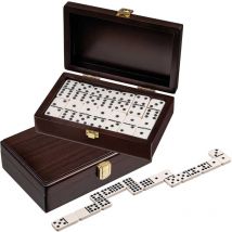 Domino doppio 9 scatola di noce 20x12,5cm - Philos