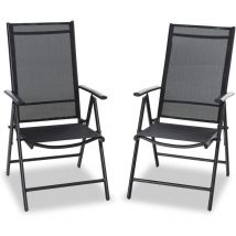 Phivilla - 2 Pack Garden Chairs Folding Reclining Dinning Chairs Patio Outdoor Dining Chairs Set of 2 Stackable Bistro Deck Chairs for Garden