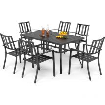 Garden Furniture Garden Table and Chairs Set of 6 Patio Outdoor Garden Furniture Sets Metal Outdoor Bistro Garden Table and Chairs Set