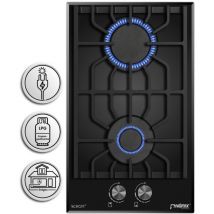 Phönix Domino-GL Gaskochfeld Glas Gaskocher 2 flammig, Propan / H-Gas