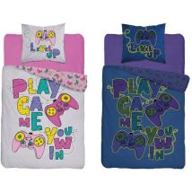 Phosphoreszierende Bettwäsche 160x200 3585 b Game Over graurosa 8620, Wattepads für junge Spieler