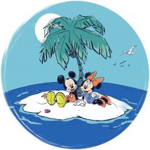 Papier peint panoramique rond adhésif Mickey & Minnie Mouse bleu - Disney