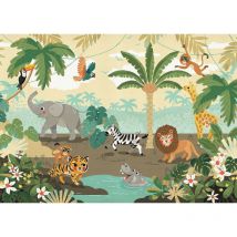 Komar - Photo murale intissé Bébé Safari Entre Les Bébés Animaux