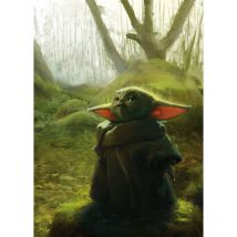 Komar - Poster xxl Mandalorian Bébé Yoda Grogu- acrylique - 200 cm - 280 cm