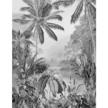 Komar - Papier peint photo Lac Tropical Black & White 200x270 cm