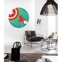 Komar - Poster autocollant forme ronde Marvel Avengers Bouclier Capitaine América Pop Art - 125 cm