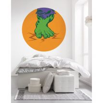 Komar - Poster autocollant forme ronde Marvel Avengers pieds vert de Hulk Pop Art - 125 cm