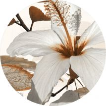 Ag Art - Papier peint intissé auto-adhésif rond Thème fleurs - 70 x 70 cm
