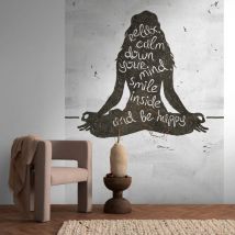 Profhome - Photo wallpaper 398561 hot embossed non-woven wallpaper smooth in concrete look matt black white 1.59 m x 2.8 m