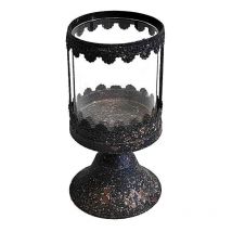 Photophore sur pied en fer 11x11x20cm