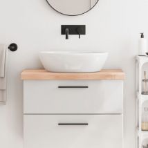Torana - Piano Bagno 80x30x(2-6) cm in Legno Massello Non Trattato