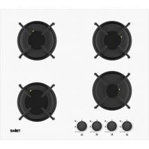 Samet - Piano cottura a gas con 4 fuochi in vetro color bianco Venere60