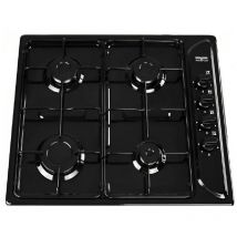 Piano cottura a gas da incasso, 4 fuochi, nero