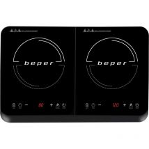 Beper BF.720 iano Cottura a Induzione Doppio, 3400 w, Cristallo AntiGraffio, abs, v