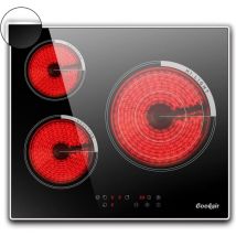 Cooksir - Piano Cottura in Vetroceramica, Piano Cottura 3 Piastre 5700W, Piano Cottura Elettrico da Incasso da 60CM, Piano Cottura in Ceramica Touch