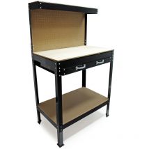 Wiltec - Banco da lavoro 1150x550x1400mm Tavolo da officina con parete forata