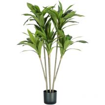 Pianta di dracaena in polietilene con 88 foglie, 130 cm
