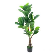 Pianta artificiale Ficus Pandurata 125h 43 foglie con vaso