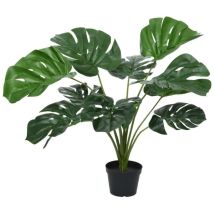 Pianta Monstera Artificiale in vaso 66 cm – Plastica resistente – 60x60xh66 cm – Giardino e piscine
