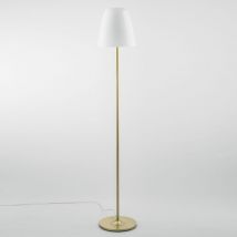 Piantana ares con struttura in metallo oro e diffusore vetro bianco 165 cm. - Bianco