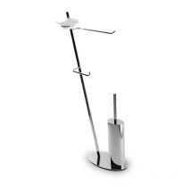 Piantana bagno water bidet in ottone cromato design ovale inclinato - piantana bagno