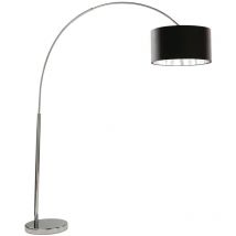 Piantana Contemporaneo Archi Acciaio Cromo Tessuto Bianco 1 Luce E27