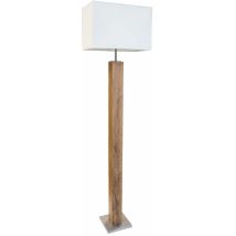 Lampada Da Terra Lampada Da Terra Lampada Da Soggiorno Struttura Argento Mdf Aspetto Legno Tessuto H 150cm