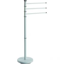 King Home PIANTANA PORTASCIUGAMANI 3 BRACCI BIANCA in acciaio 22x85,8h cm