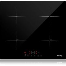 Incasso Piastra a Induzione, Piano Cottura a Induzione 4 Zone 7600W 59cm ,Timer, Controlli Touch,Serratura per bambini,Funzione Boost, 220-240V, Nero