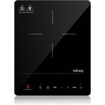 Piastra ad Induzione Portatile, IsEasy Piano Cottura Induzione, 2100 W, Timer da 8 ore, Sicurezza Bambini, Funzione Max & Min, Nero