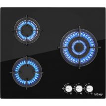 Piastra di cottura a gas a 3 fuochi, autosufficiente, piano cottura a incasso, per gas naturale/propano, sicurezza tramite termocoppia (3 fuochi)