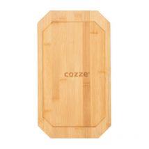 Ezooza - Piastra in Ghisa con Vassoio in Legno 33x16,5 Versatile per Carne e Pesce