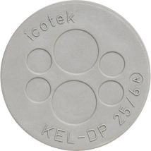 Icotek KEL-DP 50/11 Piastra passacavo Ø (max.) 22.5 mm Gomma Grigio 1 pz.