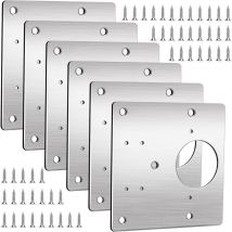 WAY - Piastre di Riparazione Cerniera dell'Armadio, 6 Pezzi Kit di Riparazione Cerniera della Porta dell'Armadio Piastra Fissa in Acciaio