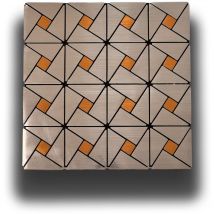 Piastrelle 3D Autoadesive in pet acustiche e isolanti 30x30cm (4mm spessore) triangoli oro argento