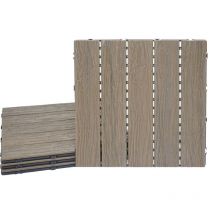 [NON UTILIZZATO] Piastrelle pavimentazione da esterno HHG-167 WPC 1mq, 4 pezzi 50x50cm marrone chiaro