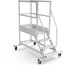 Piattaforma con ruote 4 gradini - Altezza massima di lavoro 2.80m - PTF104-PT