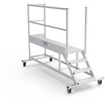 Piattaforma con ruote 3 gradini - Altezza massima di lavoro 2.60m - PTF203G-RS