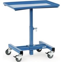 Fetra - Piattaforma di carico del supporto materiale-L605xW405mm altezza regolabile 524-774mm mobile blu brillante
