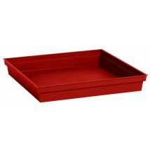 Sottovaso in Plastica L.26,7 x L.26,7 x H.3,8 Cm Rosso Rubino EDA