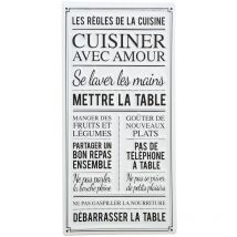 Piatto decorativo in metallo Le regole della cucina 30x60 cm