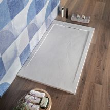 Piatto Doccia 70x120 Cm Bianco Rettangolare Marmoresina Effetto Pietra Cover