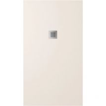 Parama - Piatto Doccia Rettangolare 80x110cm in Marmoresina Avorio Effetto Pietra Altezza 2,4cm Mod. Kos