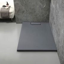 Kiamami Valentina - Piatto Doccia 80X100 In Resina Grigio Effetto Pietra Mart